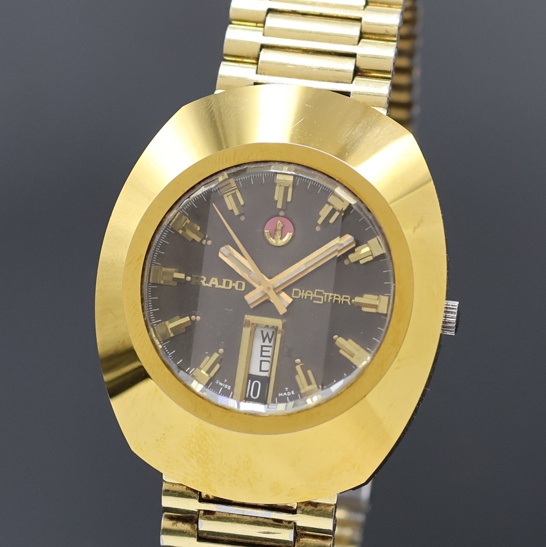 Detail a: RADO Diastar Herrenarmbanduhr Referenz 13G- 625.0013.3, Schweiz um 1975, Automatik, verg. Geh. inkl. orig. Gliederband m. Faltschl., Boden verschr., ...