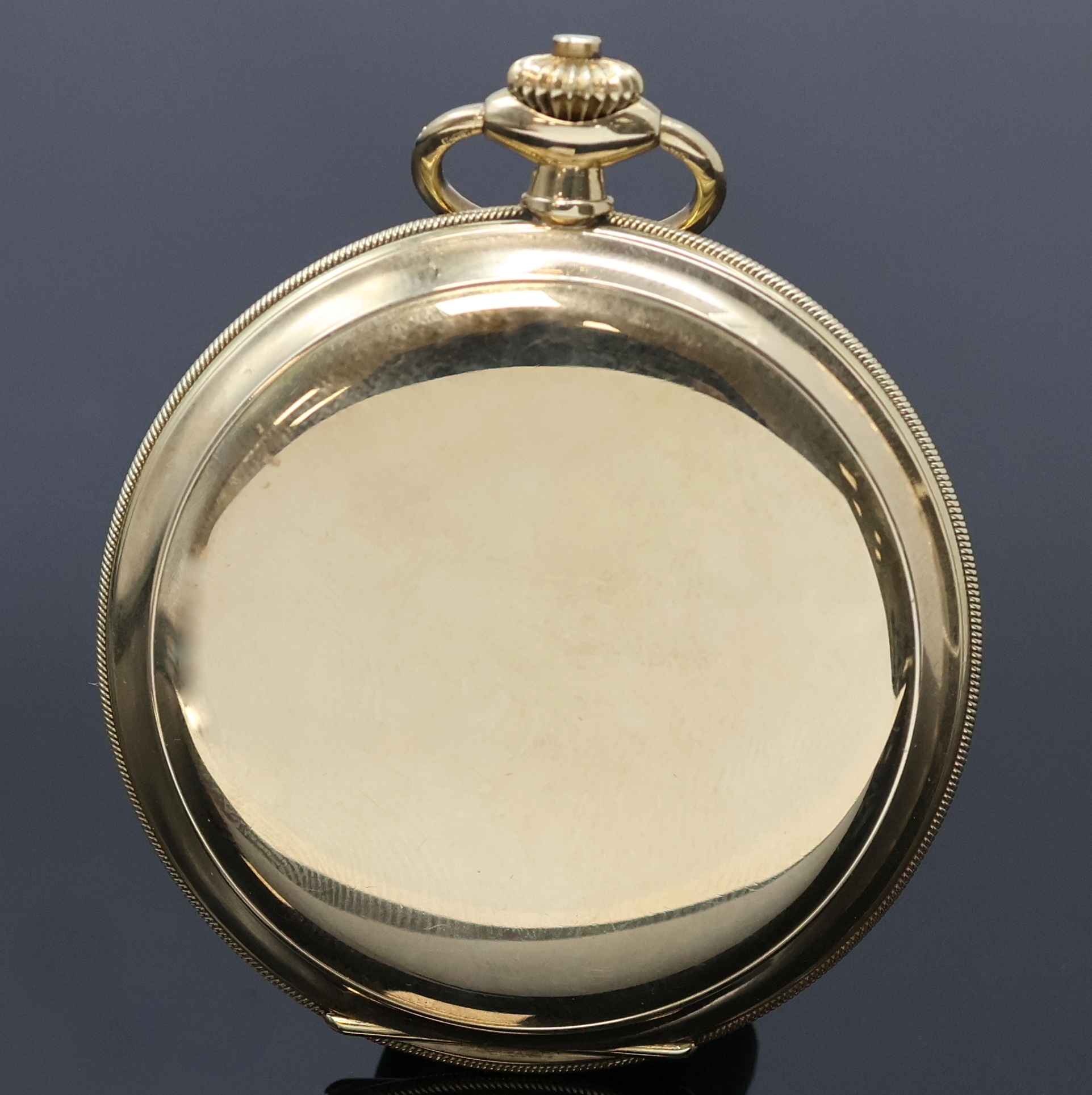 Detail a: DEUTSCHE UHRENFABRIKATION GLASHÜTTE/SA LANGE- UHR/OLIW Savonette in GG 585/000, Deutschland um 1914, glattes 3-Deckel Goldgeh. dell., geriffelter ...