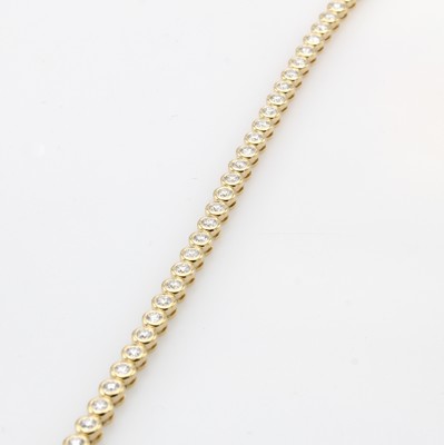 Image Tennisarmband mit Brillanten, GG 750/000, 52 Brill. zus. ca. 2.07 ct feines ...