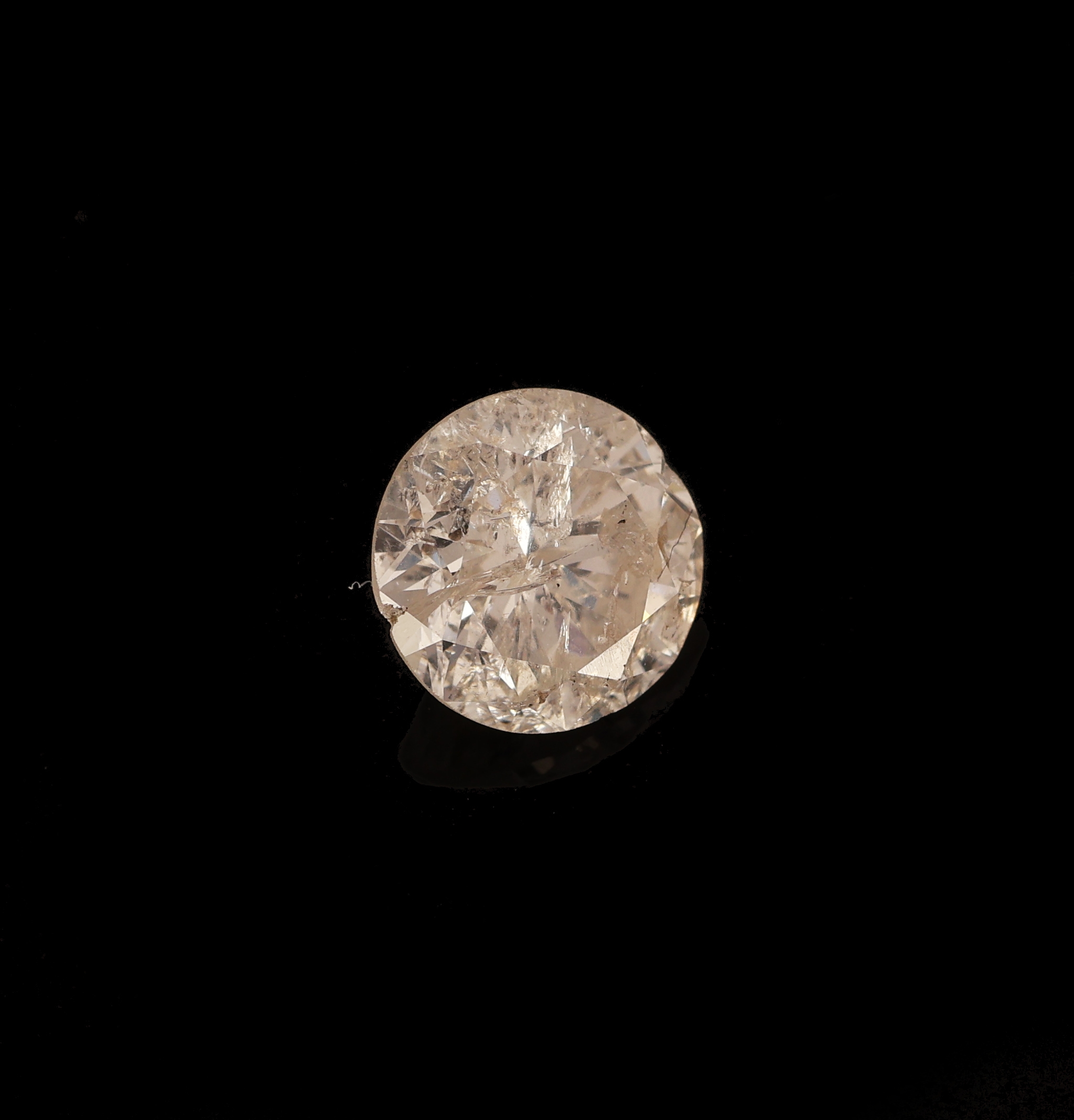 Detail a: Loser Brillant ca. 1.32 ct Weiß/p3, Ausfassware, Rundiste besch.
