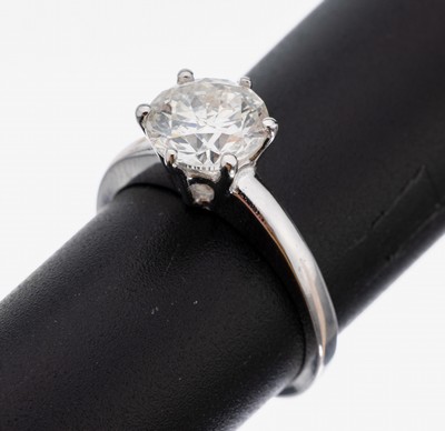 Image 26949809 - 18 kt Gold Brillant-Ring, WG 750/000, Brillant ca. 2.04 ct hochfeines Weiß(E)/p1, ...