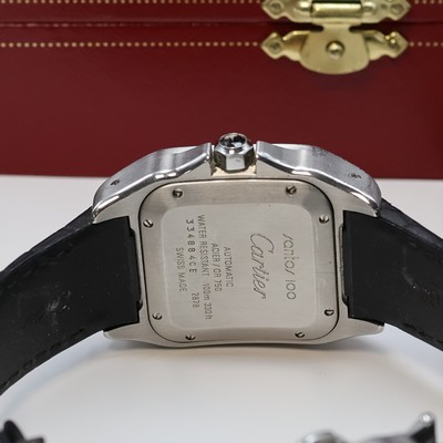 26950022d - CARTIER Santos 100 Armbanduhr Referenz 2878, Schweiz verk. lt. beil. Pap. 05/2006, ...
