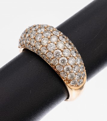 Image 26950103 - 18 kt Gold Brillant-Ring, RoseG 750/000, 77 Brillanten zus. ca. 1.60 ct Weiß/si, ...
