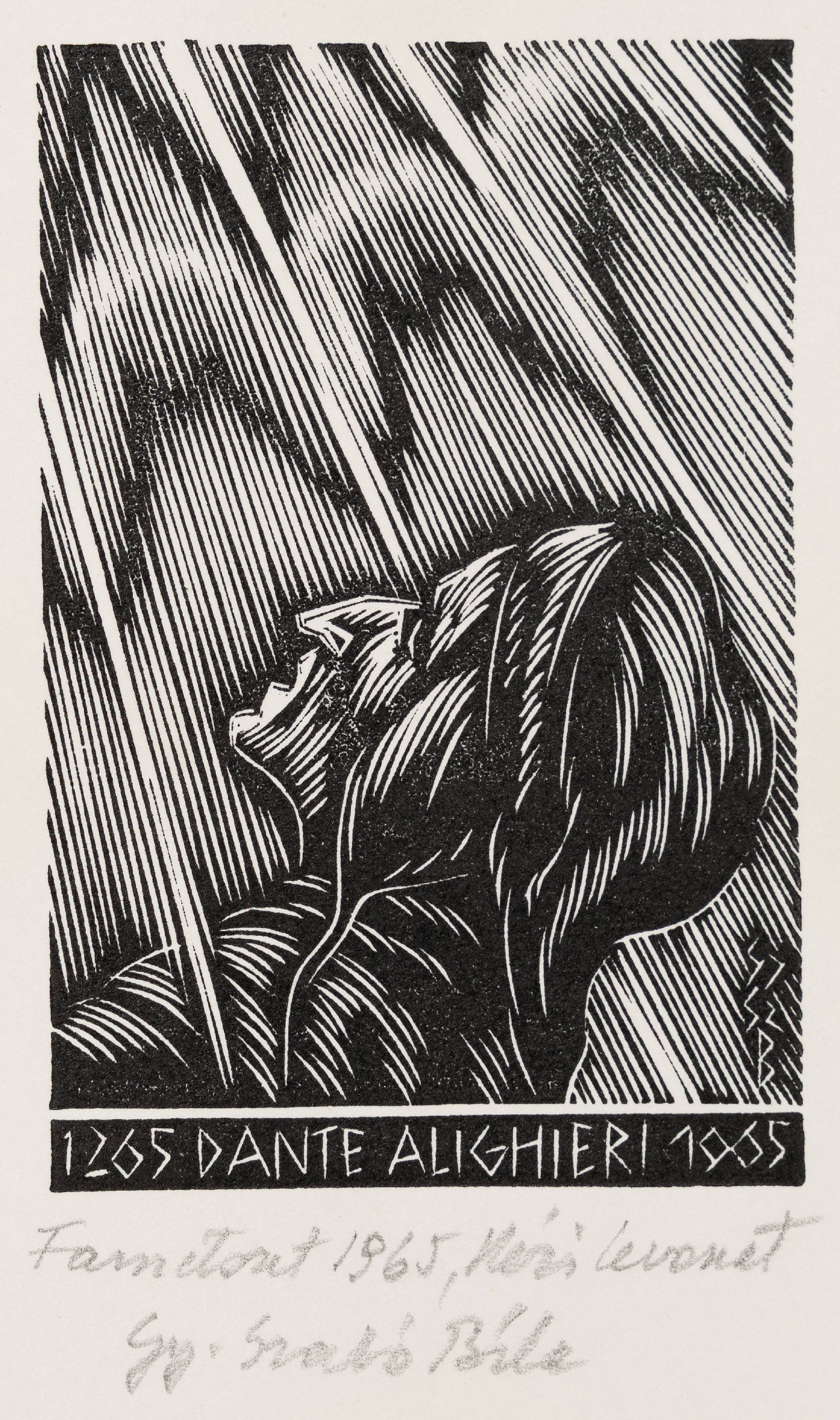 Detail c: Béla Gy Szabo 1905 -1985, sechs Holzschnitte, Kolosvan, 1975, ca. 30 x 40.5 cm, Wasserschaden, Kolonie aus Klausenburg, 1963, mit Widmung, 42.5 x 33 ...