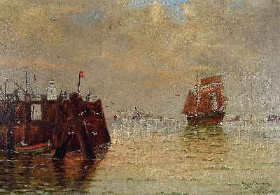Image 26950215 - Hugo Lissmann, Maler des 19./20. Jh., datiert 1899, Alte Liebe Cuxhaven, rückseitig ...