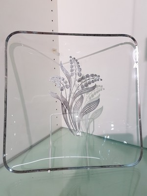 26950730d - Bowle/Schale mit Presentoir, Silver-Overlay, wohl um 1900/10, farbloses Glas, mit ...
