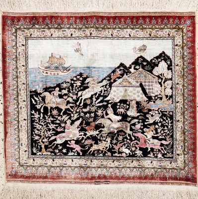 Image Hereke silk very fine (13 x 13), Sign, Turkey , mid -20th century, pure natural silk, ...