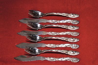 Image 26950862 - Fischbesteck für 12 Personen, Wilkens, um 1900, 800er Silber, Stiele mit ...
