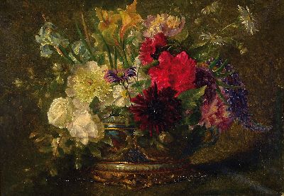 Image 26950918 - C. Pieper, um 1900, Blumenstillleben, Öl/Lwd., re. unten signiert, ca. 61 x 83 cm, ...