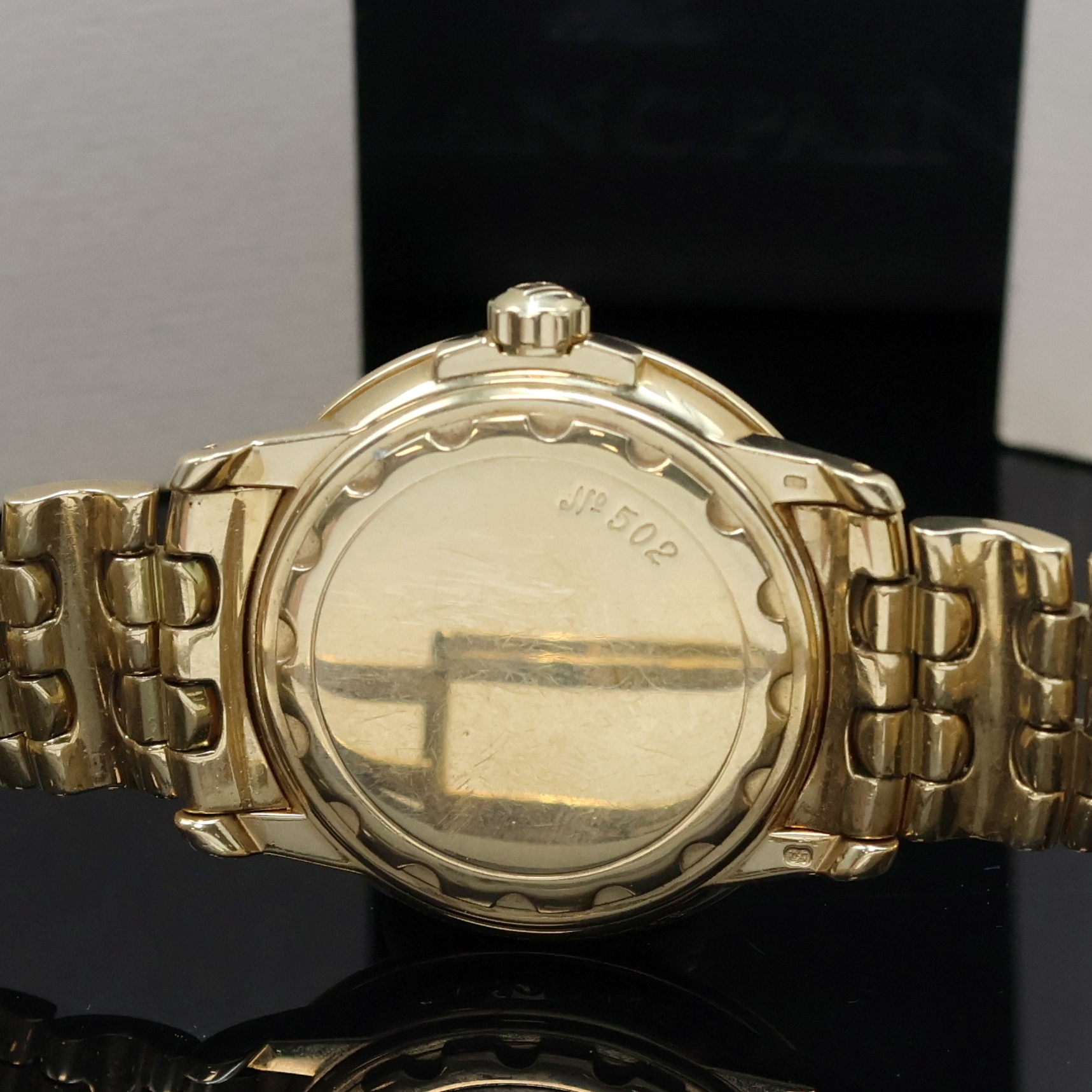 Detail f: BLANCPAIN Leman Herrenarmbanduhr in GG 750/000, Schweiz lt. Pap. verk. 12/1996, Automatik, Geh. m. gestufter Lünette, Boden u. Krone verschr., ...