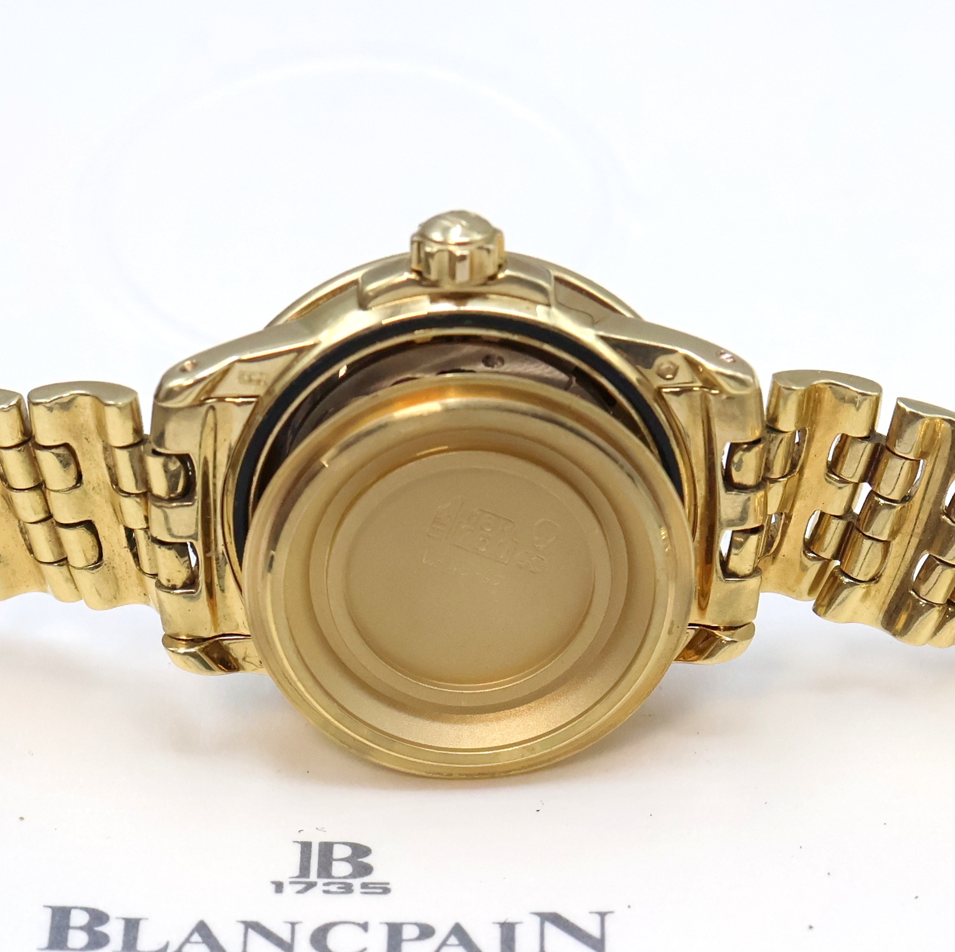 Detail h: BLANCPAIN Leman Damenarmbanduhr in GG 750/000 Referenz 2102, Schweiz um 1995, Automatik, Geh. m. gestufter Lünette, Boden u. Krone verschr., ...