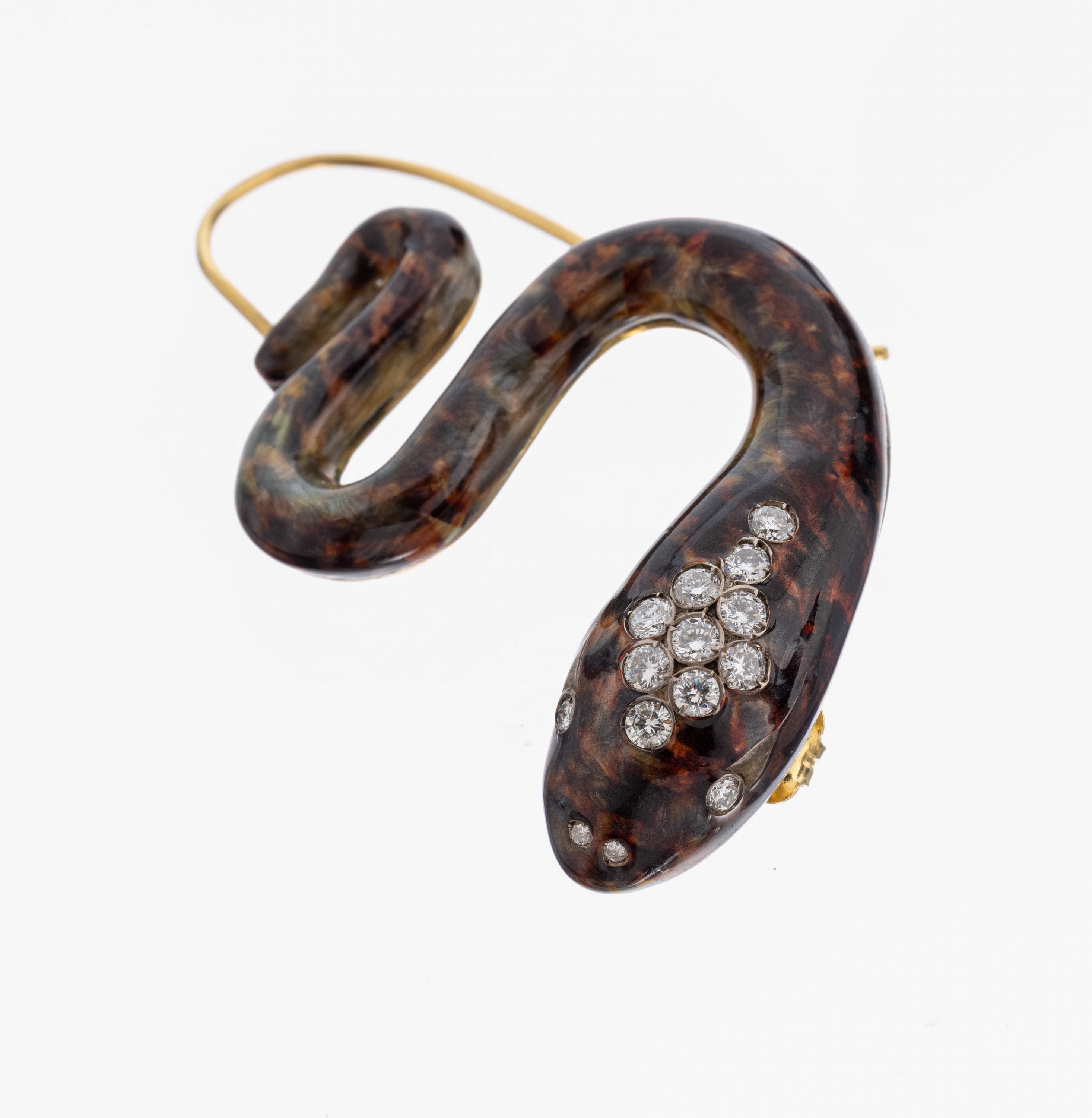 Image 26951469 - Einzelner 18 kt Gold Brillant-Ohrhänger, GG750/000 und 800er Silber, Darstellung einer ...