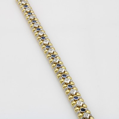 Image 26951428 - Armband mit Saphiren und Brillanten, GG/WG 750/000, kugelförm. Elemente, ...