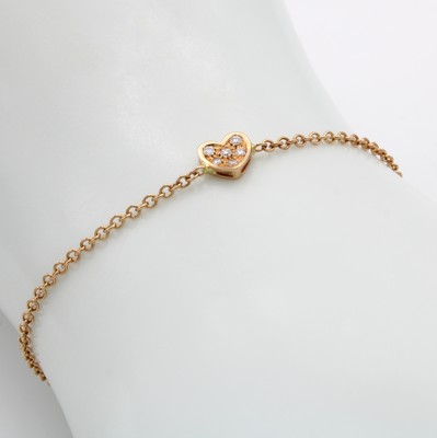 Image 26951430 - Armband "Herz" mit Brillanten, RG 750/000, Herz bes. m. 6 Brill. zus. ca. 0.15 ...