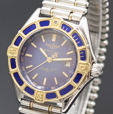 26951433a - BREITLING Lady J Damenarmbanduhr Referenz D52065 in Stahl/Gold, quarz, verschr. Geh. ...