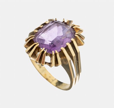 Image 26951570 - 14 kt Gold Amethyst-Ring, GG 585/000, facett. Amethyst, RW 50, ca. 6.7 g