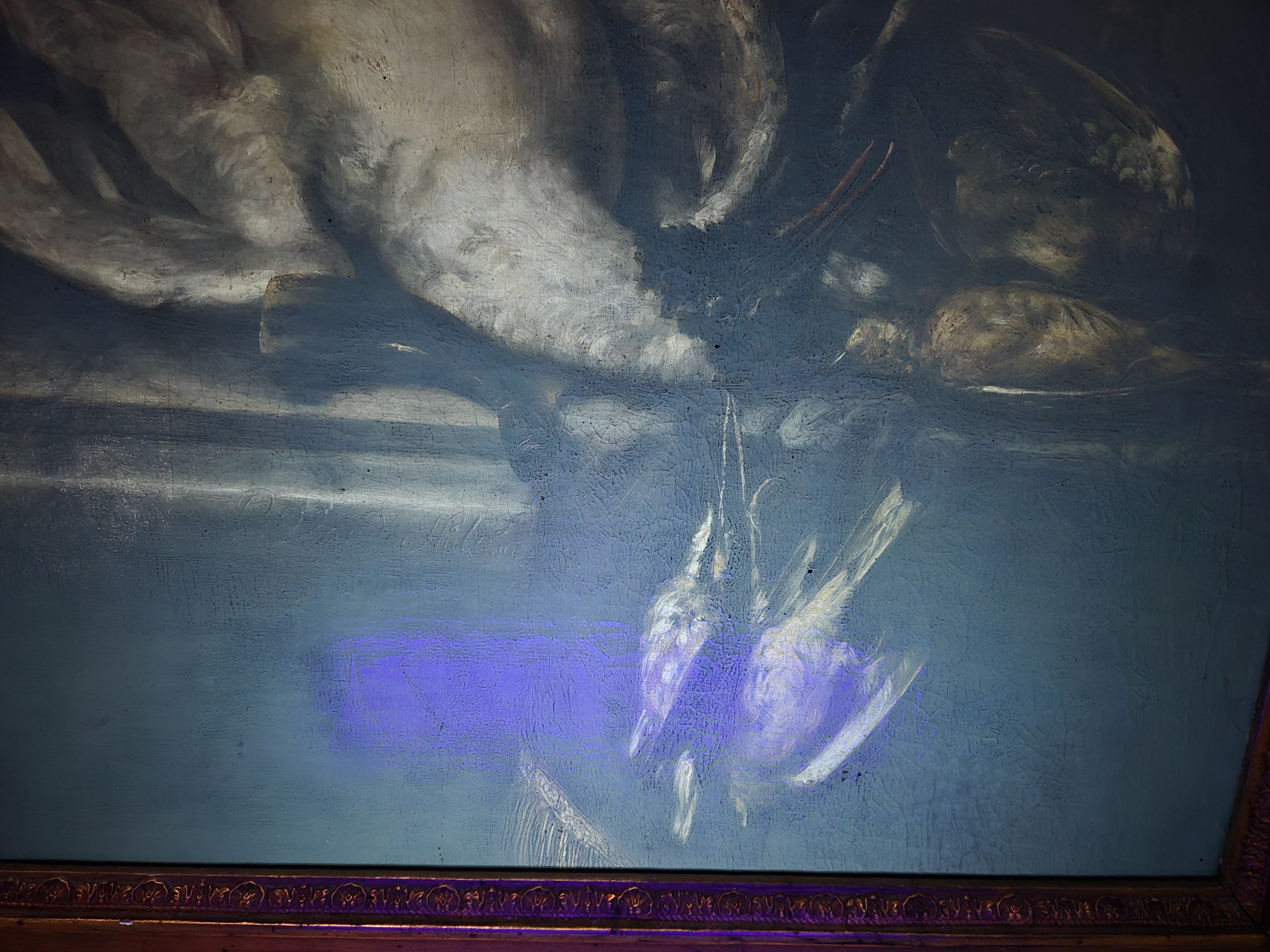 Detail e: Peter IV van der Hülst, 1651-1727 Dordrecht, Jagdstillleben mit erlegten Vögeln, auf Sims signiert und datiert P. van der Hülst 1683, Öl/Lwd auf ...