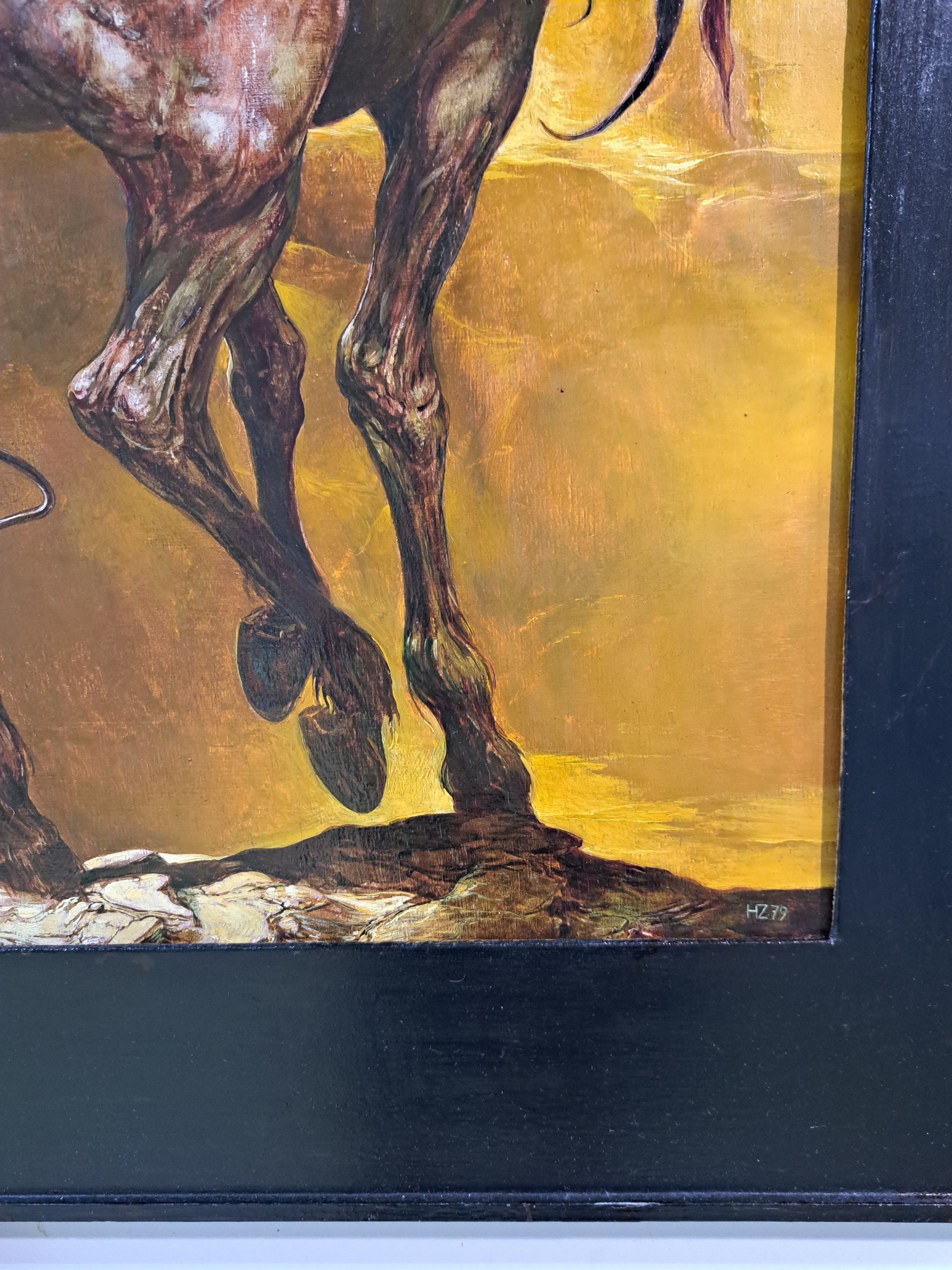 Detail c: Heinz Zander, 1939 Wolfen - 2024 Leipzig, "Die Najade will nun endlich wieder Nymphe werden", Öl/Buchenplatte, re. u. monogrammiertdat. ...