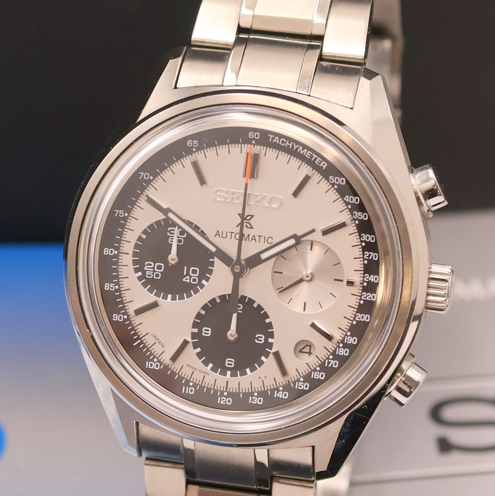 Detail a: SEIKO Prospex auf 1000 Stück limitierter Armbandchronograph in Stahl, Japan um 2019, Automatik, beids. vergl. Geh. inkl. orig. Gliederband m. ...