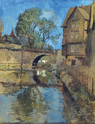 Image 26951677 - Kurt Leyde, 1881-1941 Berlin, Ansicht aus Wetzlar, Aquarell auf Papier, links unten ...