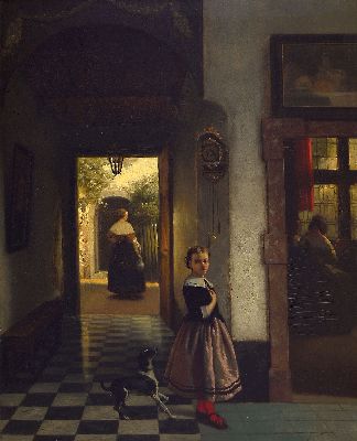 Image 26951703 - Willem Linnig, 1819 Antwerpen-1885, belg. Künstler, Interieur, Mädchen mit ...