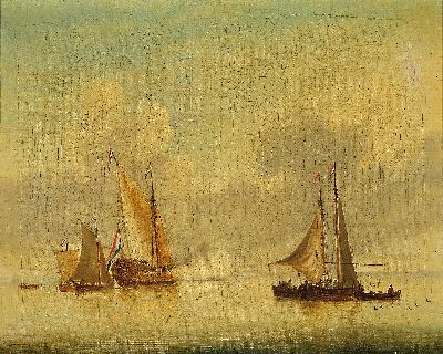 Image Umkreis Willem II van de Velde, 1633-1707, "Zeegezicht met Schepen" so verso ...