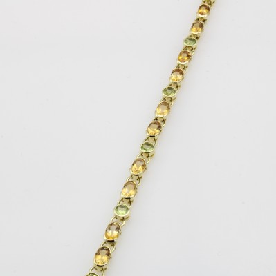 Image Armband mit Farbsteinen, GG 585/000, runde Elemente als Zwischenglieder, runde, fac. ...
