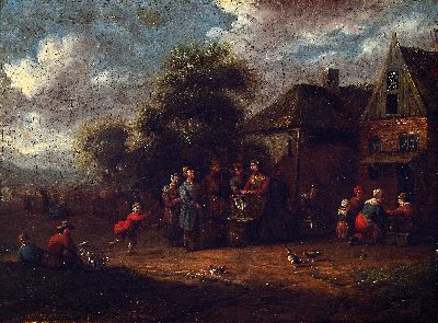Image 26951751 - Zuschreibung: Barent Gaal, um 1620 - 1687, Genredarstellung, Vogelmarkt mit ...