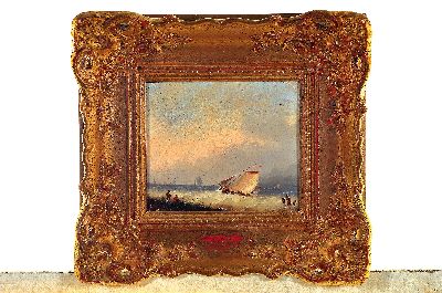 26951853k - Monogrammist, wohl Niederlande, Anfang 19. Jh., Blick auf die stürmische See mit ...