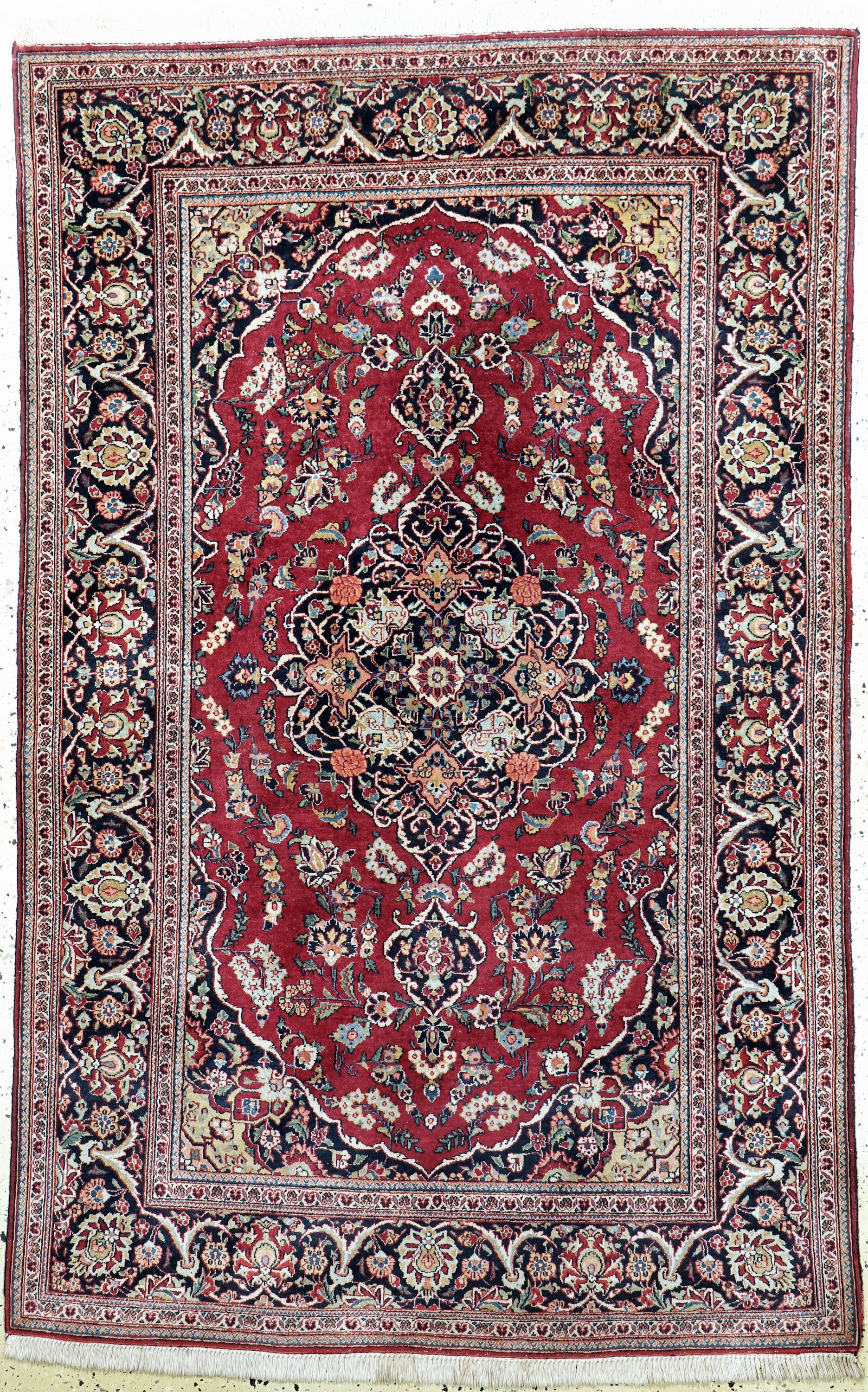 Antiker Keschan kork, Persien, um 1900, Korkwolle, ca. 205 x 130 cm, EHZ: 2, Fransen erneuert
