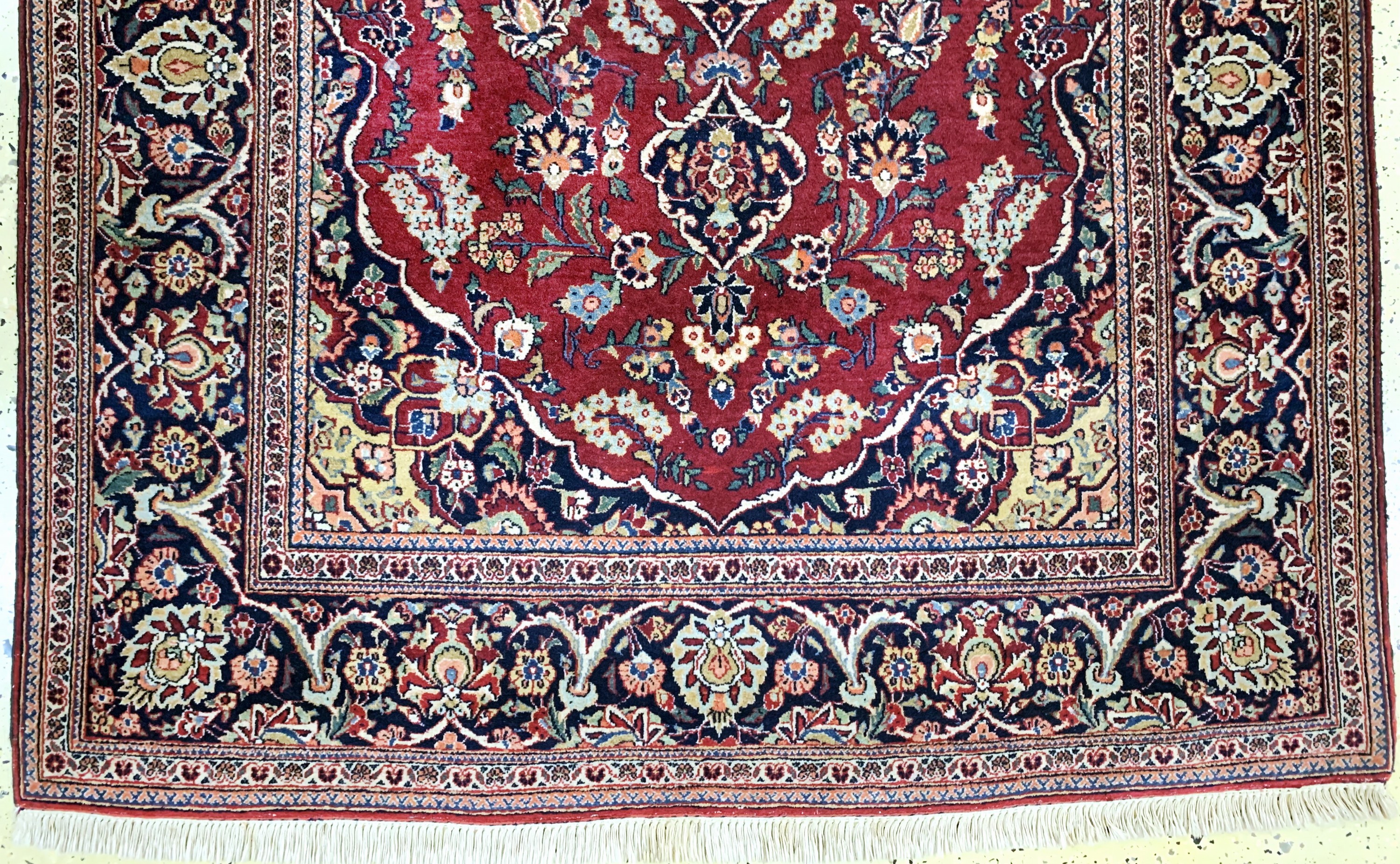 Detail c: Antiker Keschan kork, Persien, um 1900, Korkwolle, ca. 205 x 130 cm, EHZ: 2, Fransen erneuert