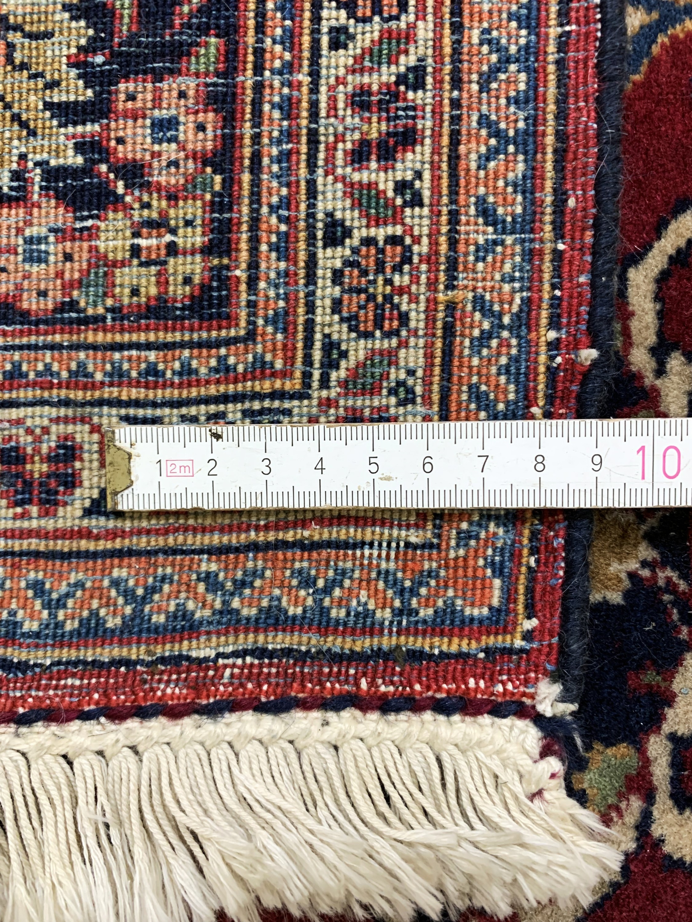 Detail e: Antiker Keschan kork, Persien, um 1900, Korkwolle, ca. 205 x 130 cm, EHZ: 2, Fransen erneuert