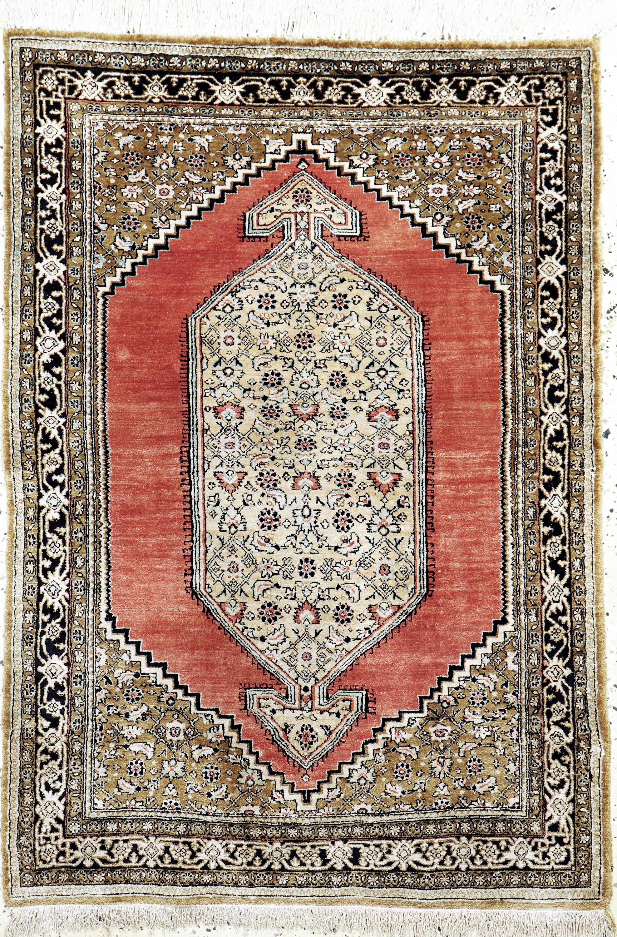 Ghom Seide alt, Persien, Mitte 20.Jhd., Wolle auf Baumwolle, ca. 122 x 84 cm, EHZ: 2