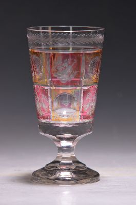 Image 26952293 - Ranftbecher im Stil des Biedermeier, Böhmen/Schlesien, , farbloses Glas, partiell ...