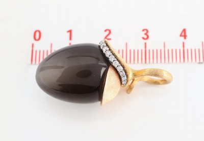 26952382c - 18 kt Gold OLE LYNGGAARD Mondstein-Brillant- Anhänger, GG/RoseG 750/000, Modell ...