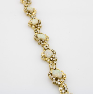 Image 26952389 - Armband mit Opalen und Brillanten, GG 750/000, florales Design, ovale Opale v. ...