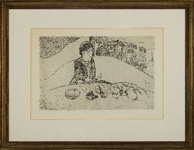 26952412k - Paul Gauguin, 1848 Paris-1903 Atuona auf Hiva Oa, La femme aux Figues, Radierung von ...