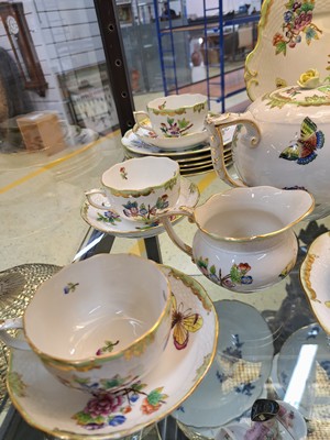 26952520c - Teeservice für 6 Personen, Herend Ungarn, Dekor Viktoria, Kanne, Zuckerdose, ...