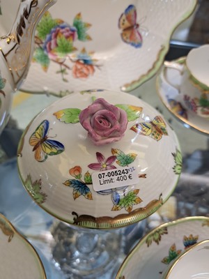 26952520f - Teeservice für 6 Personen, Herend Ungarn, Dekor Viktoria, Kanne, Zuckerdose, ...