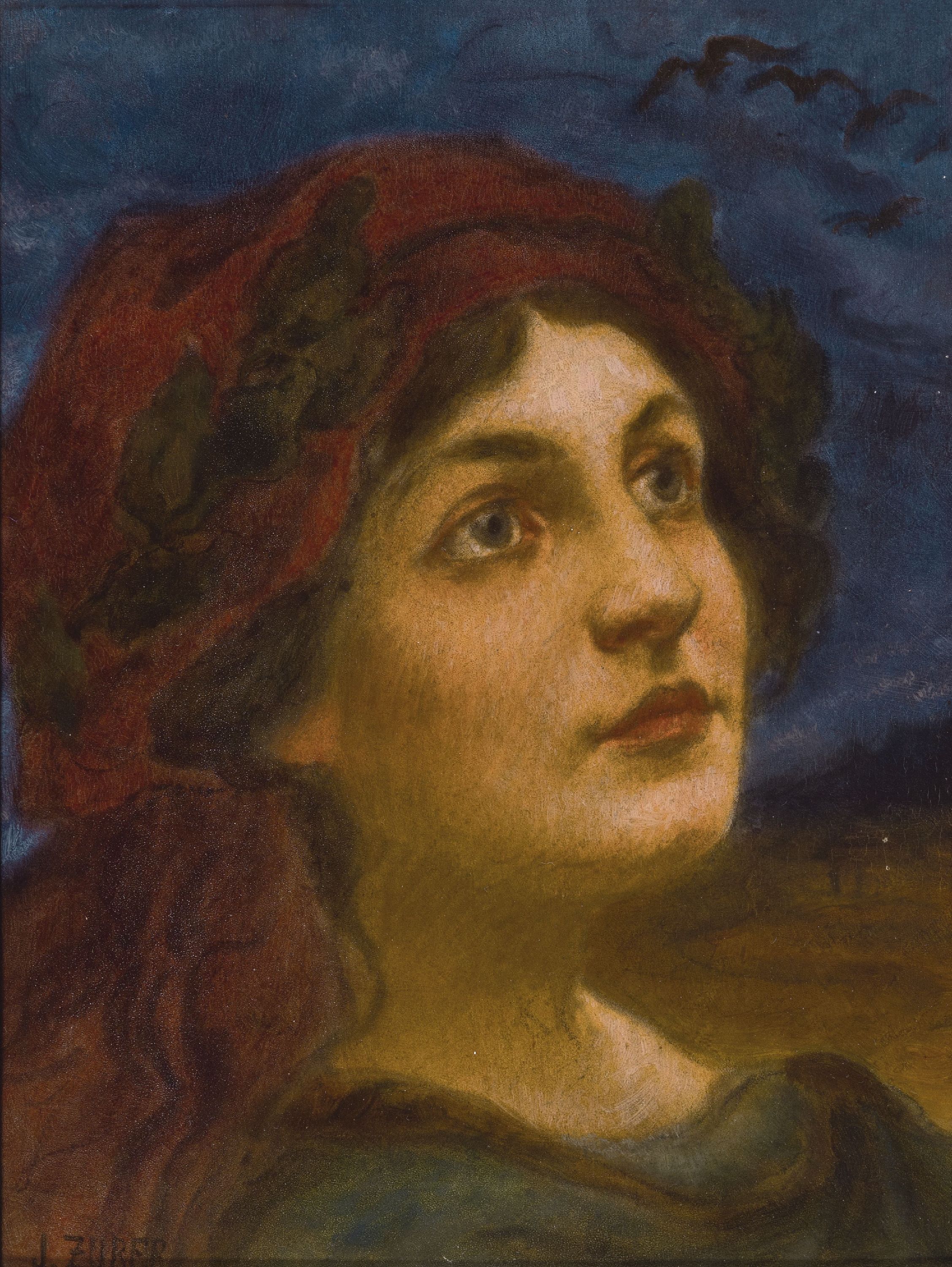 Detail b: Julius Zuber, 1861 Stanislau/Galizien-1910, 2 Pendants, Porträts junger Frauen, Öl/Holz, links bzw. rechts unten signiert, je ca. 20x15cm, R. ca. ...