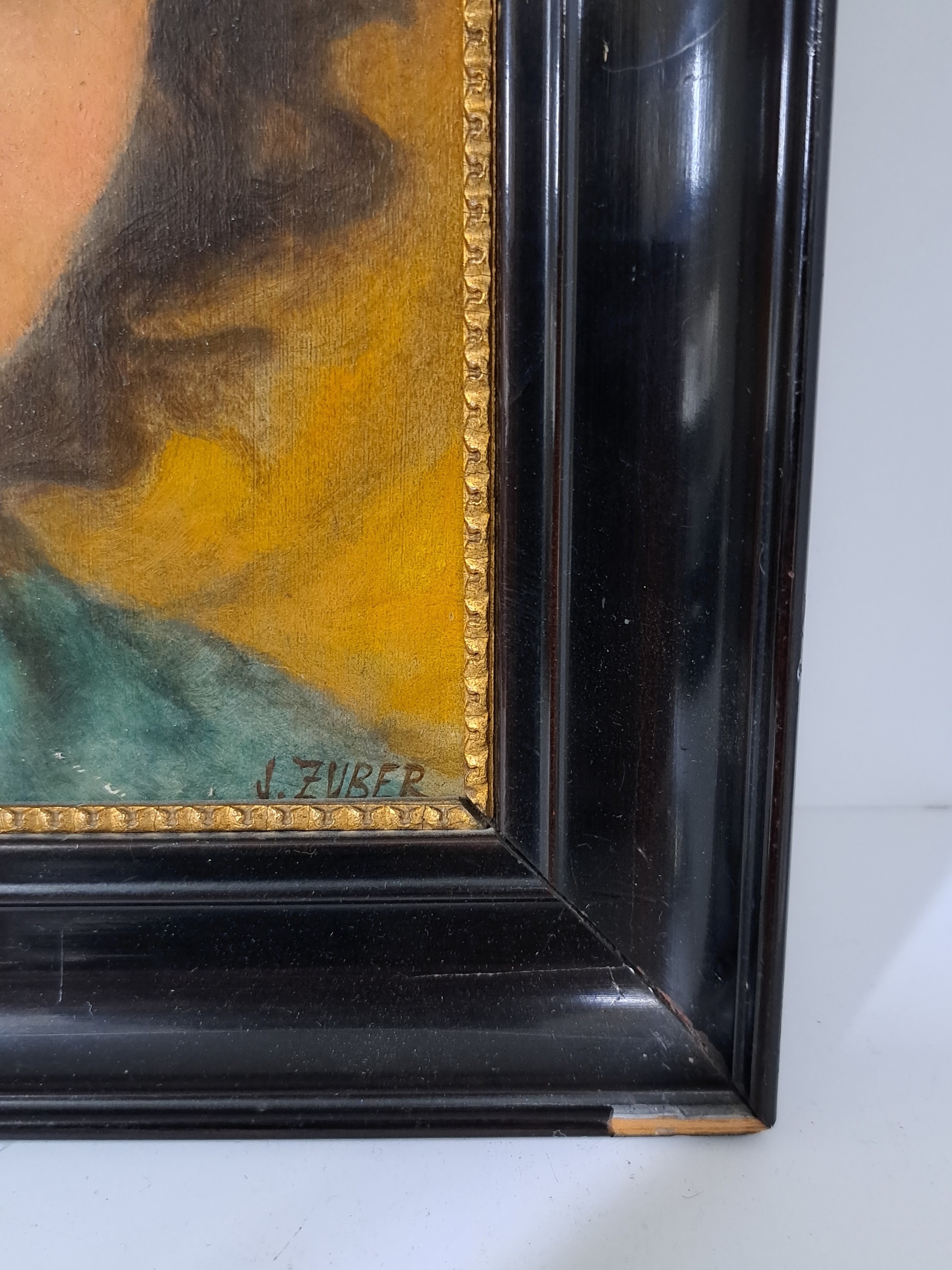 Detail e: Julius Zuber, 1861 Stanislau/Galizien-1910, 2 Pendants, Porträts junger Frauen, Öl/Holz, links bzw. rechts unten signiert, je ca. 20x15cm, R. ca. ...