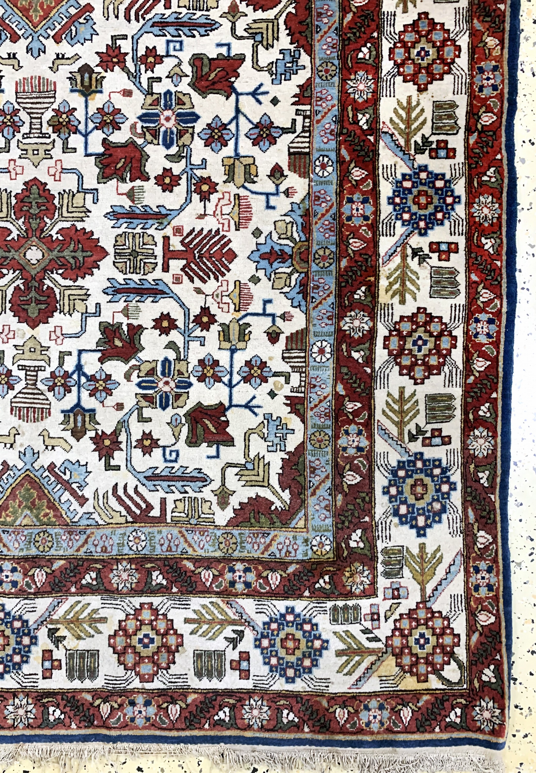 Detail a: Ghom Kork alt, Persien, Mitte 20.Jhd, Korkwolle auf Baumwolle, ca. 328 x 226 cm, EHZ: 2(fleckig)