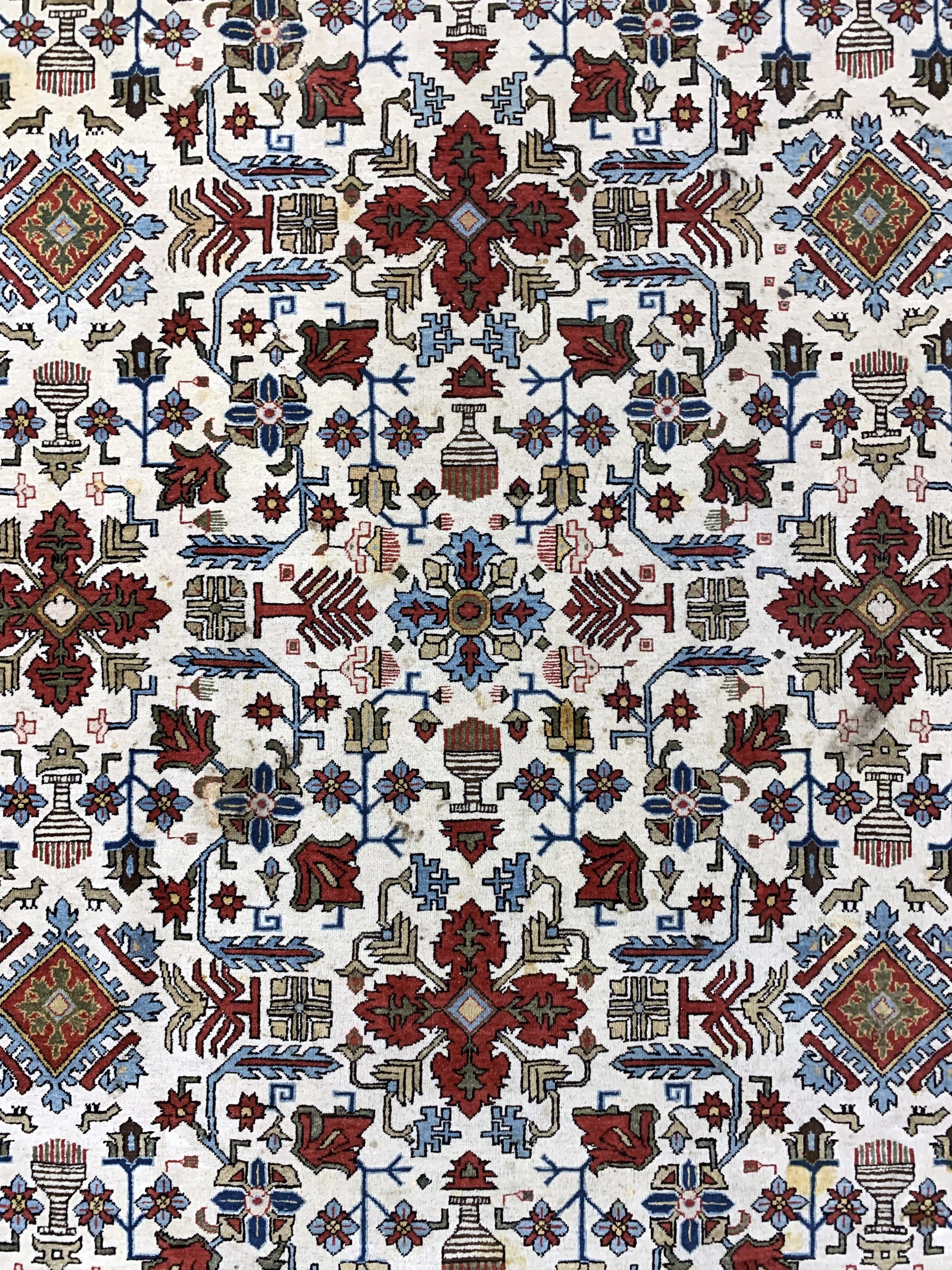 Detail c: Ghom Kork alt, Persien, Mitte 20.Jhd, Korkwolle auf Baumwolle, ca. 328 x 226 cm, EHZ: 2(fleckig)