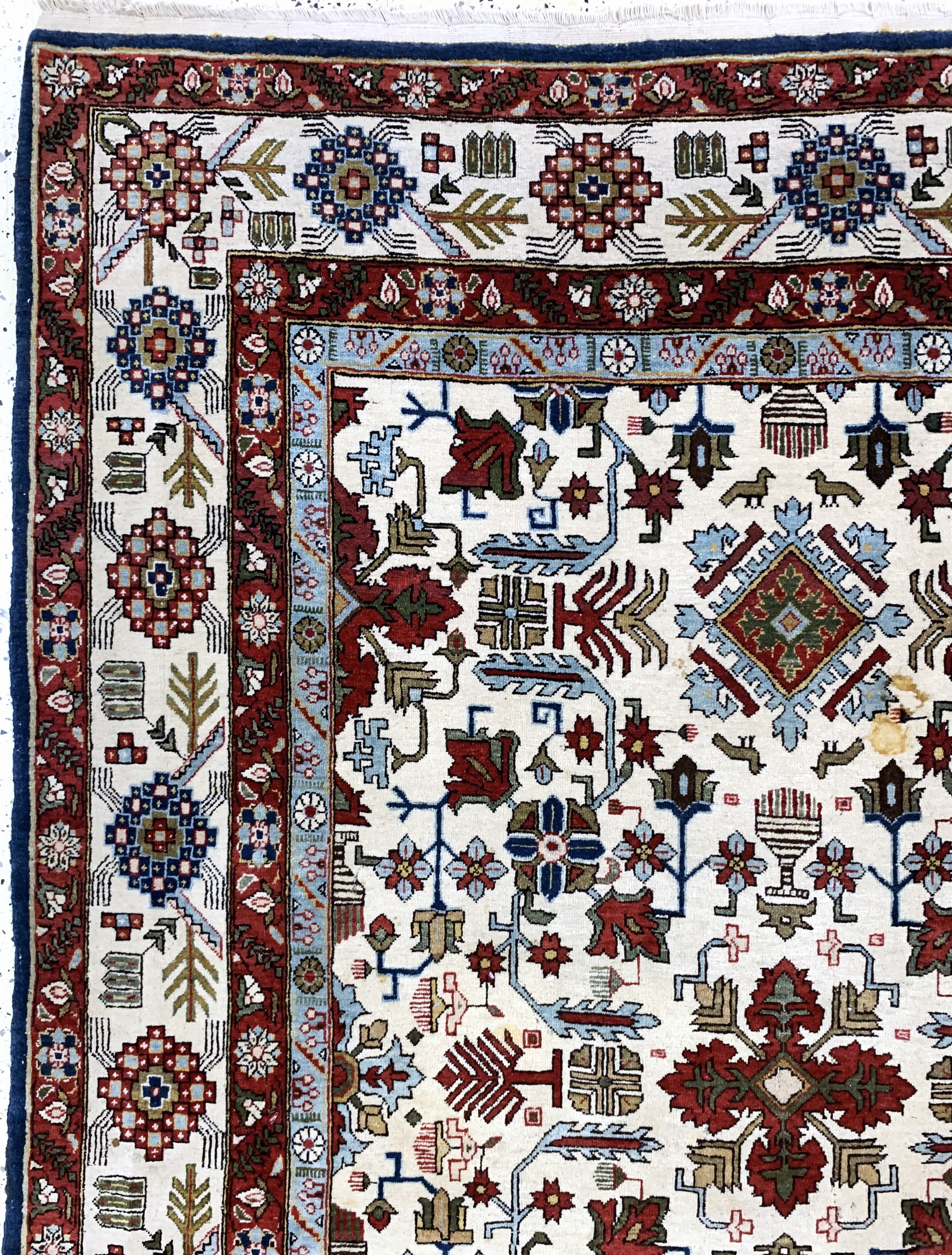 Detail d: Ghom Kork alt, Persien, Mitte 20.Jhd, Korkwolle auf Baumwolle, ca. 328 x 226 cm, EHZ: 2(fleckig)