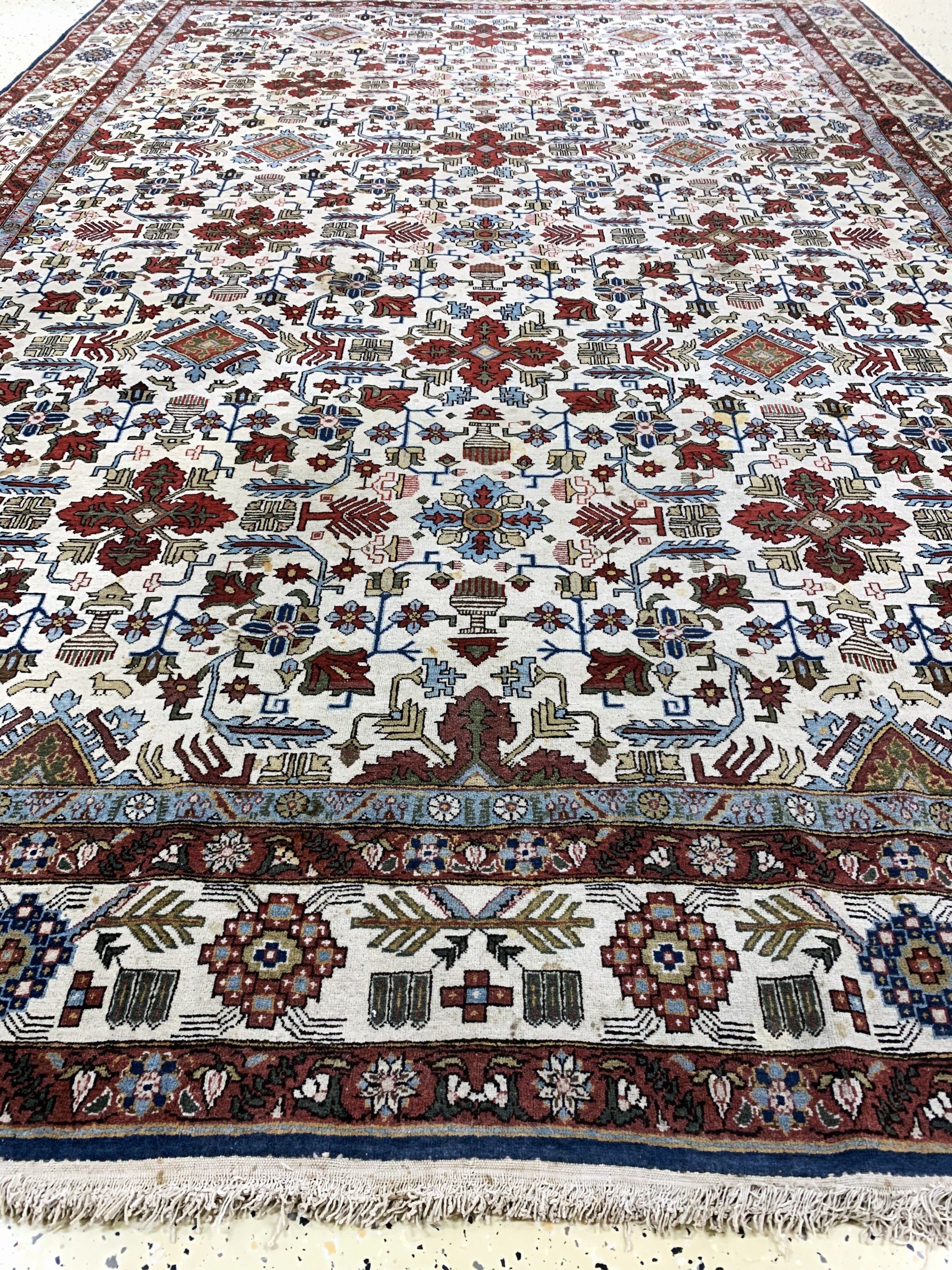Detail f: Ghom Kork alt, Persien, Mitte 20.Jhd, Korkwolle auf Baumwolle, ca. 328 x 226 cm, EHZ: 2(fleckig)