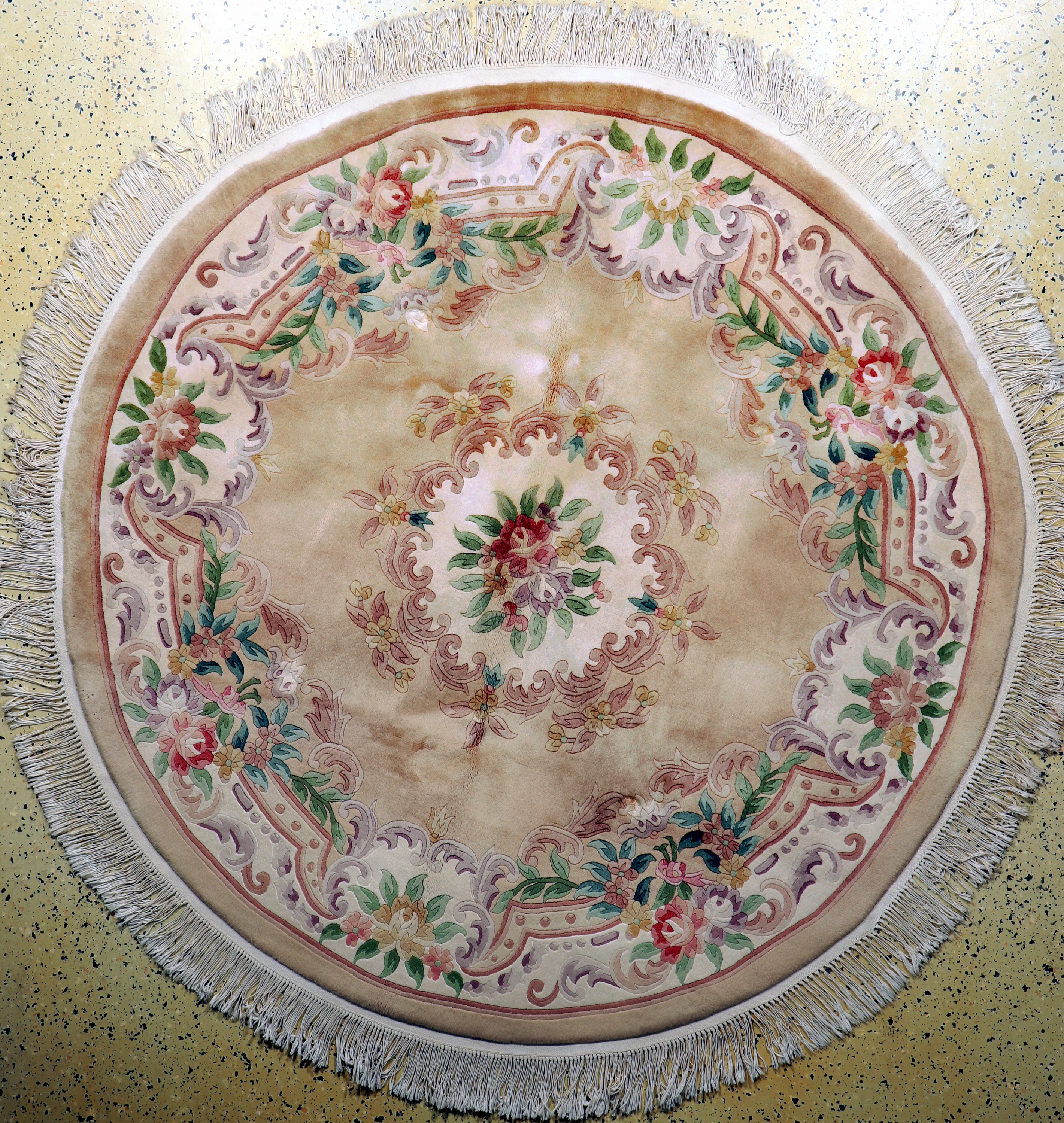 Aubusson Teppich"Rund", China, Ende 20.Jhd,Wolle auf Baumwolle, ca. 186 cm, EHZ: 2