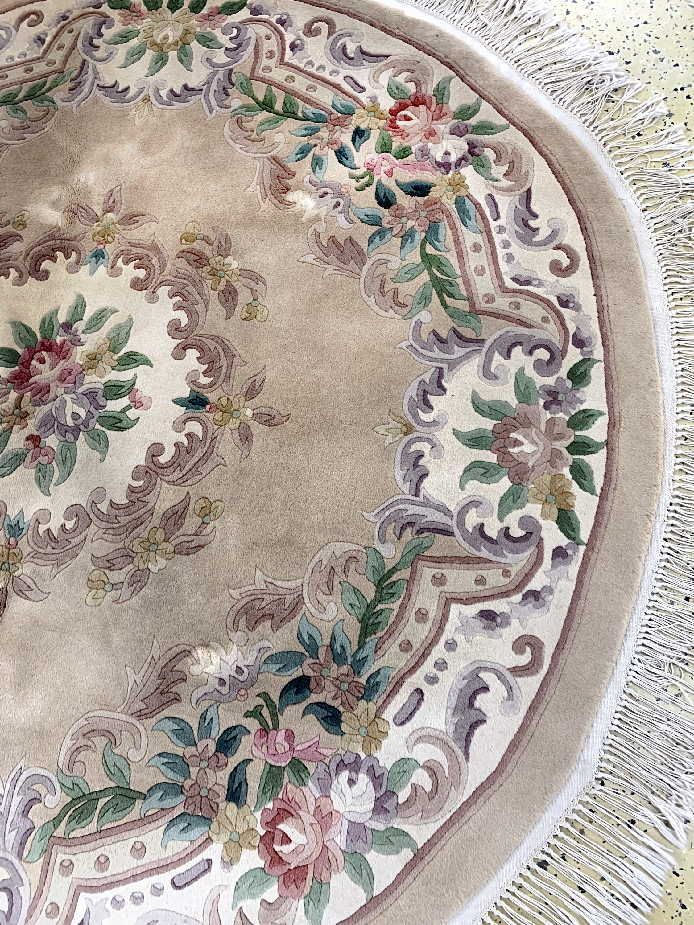 Detail a: Aubusson Teppich"Rund", China, Ende 20.Jhd,Wolle auf Baumwolle, ca. 186 cm, EHZ: 2