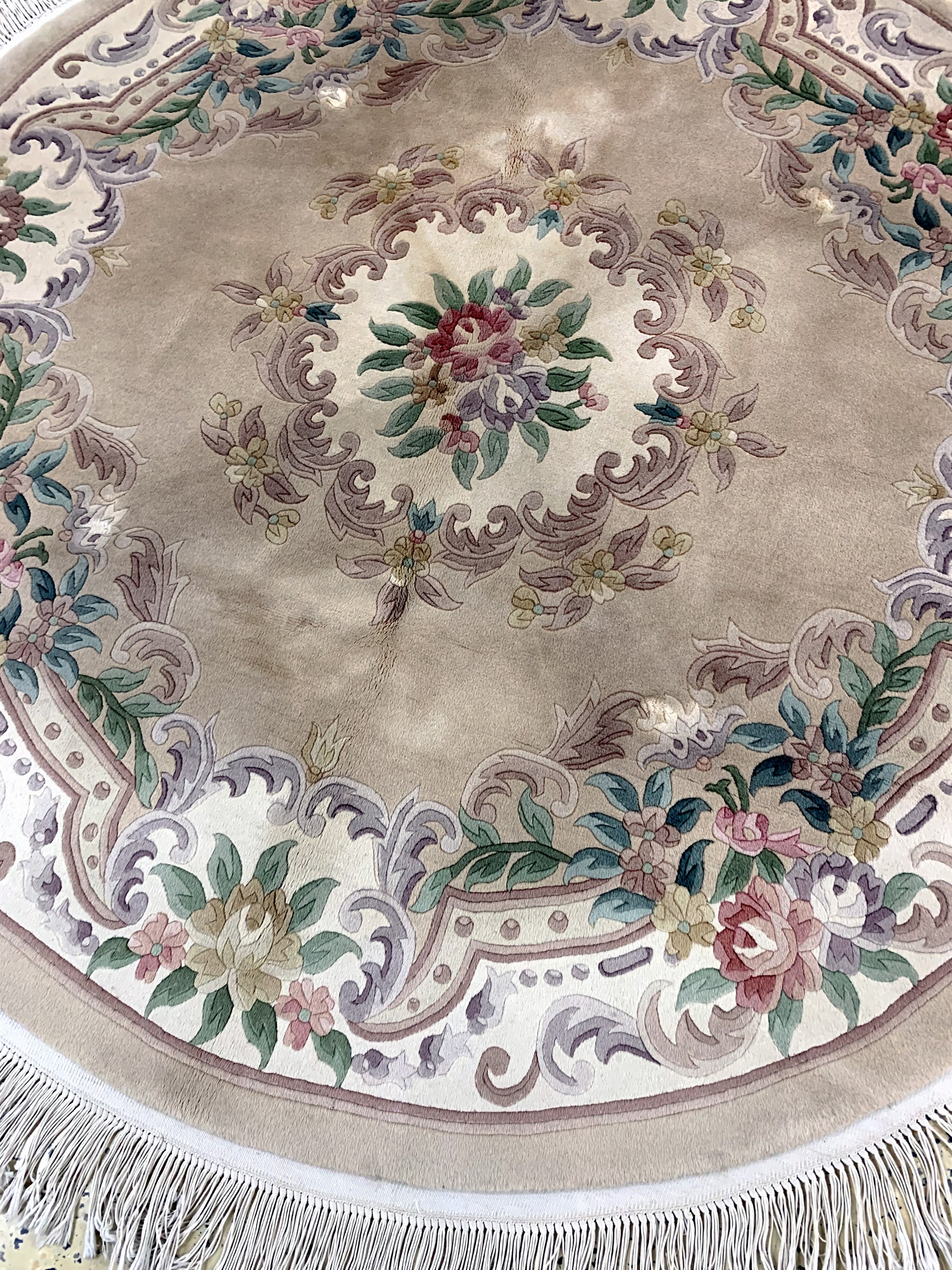 Detail b: Aubusson Teppich"Rund", China, Ende 20.Jhd,Wolle auf Baumwolle, ca. 186 cm, EHZ: 2