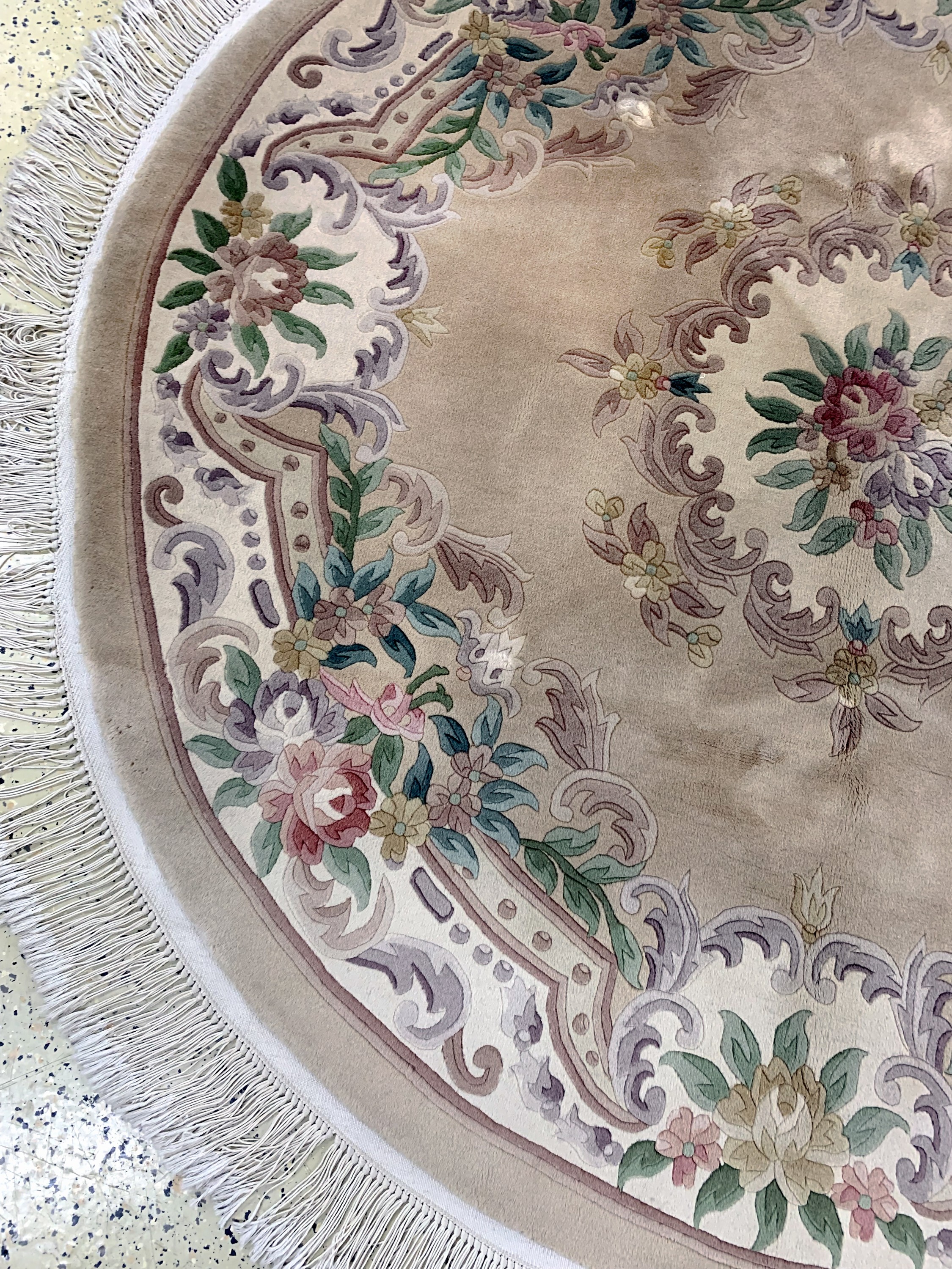 Detail c: Aubusson Teppich"Rund", China, Ende 20.Jhd,Wolle auf Baumwolle, ca. 186 cm, EHZ: 2