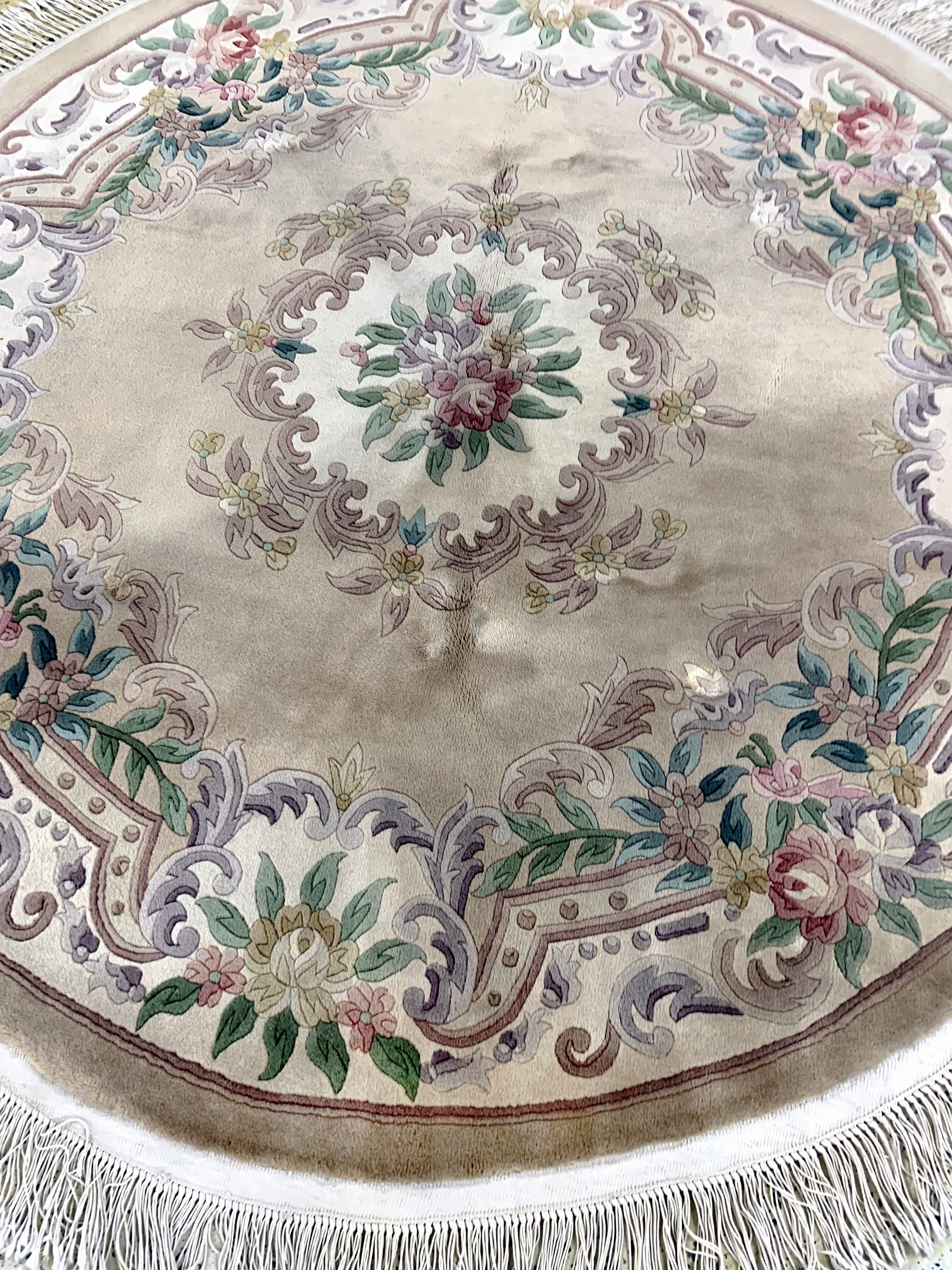 Detail d: Aubusson Teppich"Rund", China, Ende 20.Jhd,Wolle auf Baumwolle, ca. 186 cm, EHZ: 2